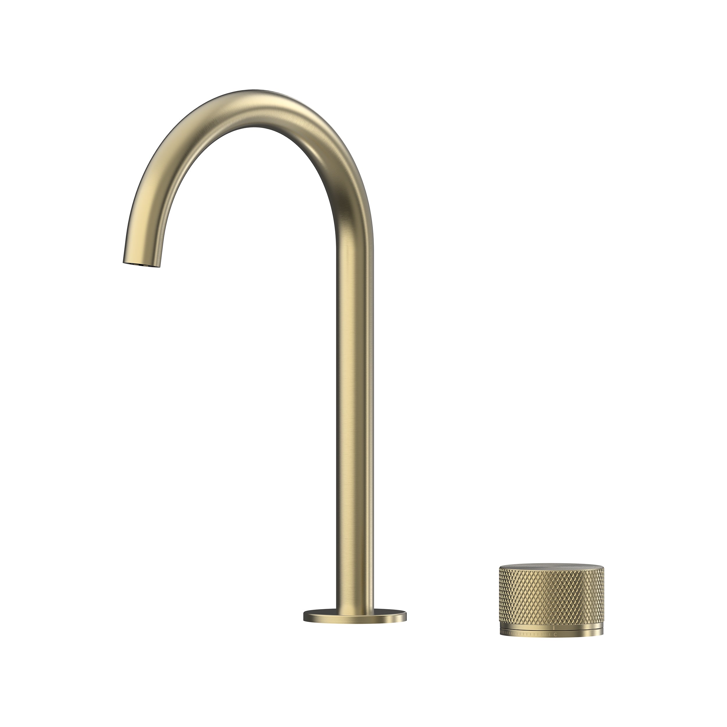 Leggero Hob Progressive Basin Mixer Set 175 Curved Spout Lead Free - Brushed Gold [PVD]