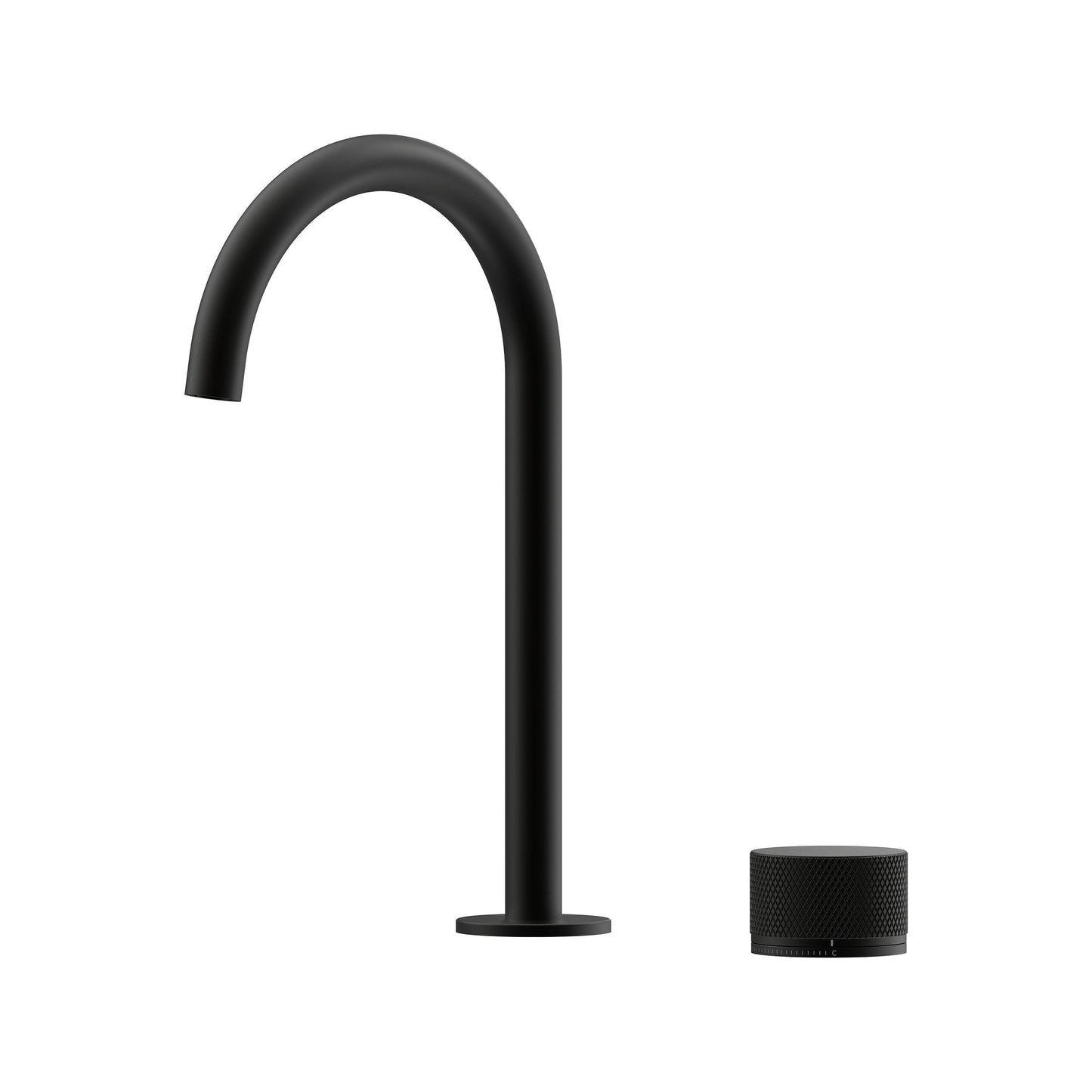 Leggero Hob Progressive Basin Mixer Set 175 Curved Spout Lead Free - Matte Black [Electroplated]