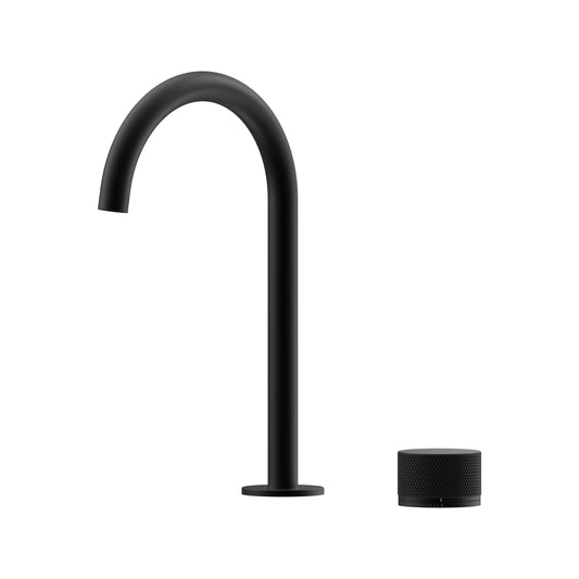 Leggero Hob Progressive Basin Mixer Set 175 Curved Spout Lead Free - Matte Black [Electroplated]
