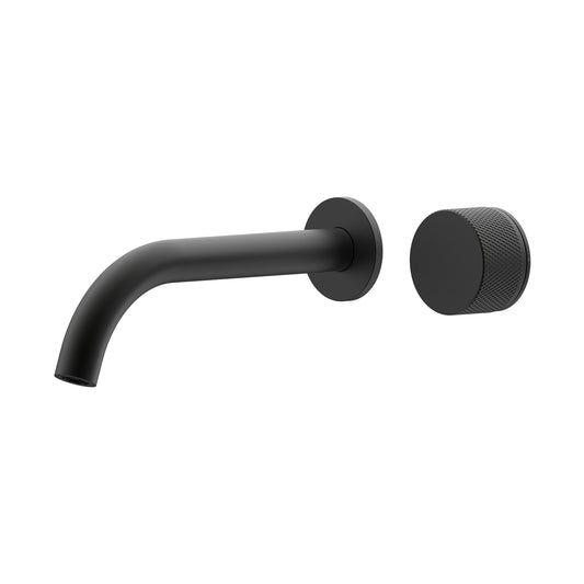 Leggero Wall Basin/Bath Progressive Mixer Set 220 Curved Spout Lead Free - Matte Black [Electroplated]