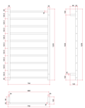 SR69MB Matt Black Straight Round Heated Ladder Rail