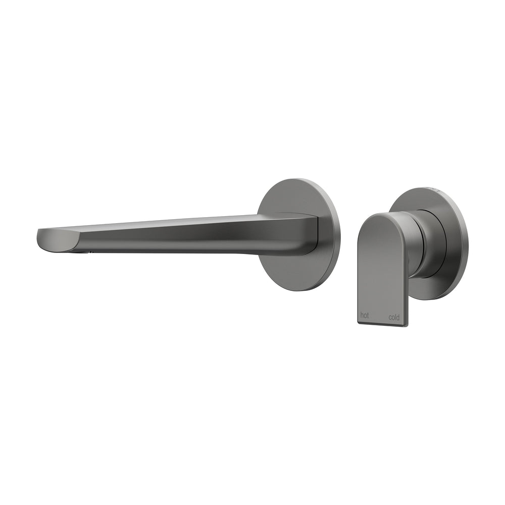 Lekki Wall Basin/Bath Mixer Set 200 Spout Lead Free - Gun Metal [PVD]