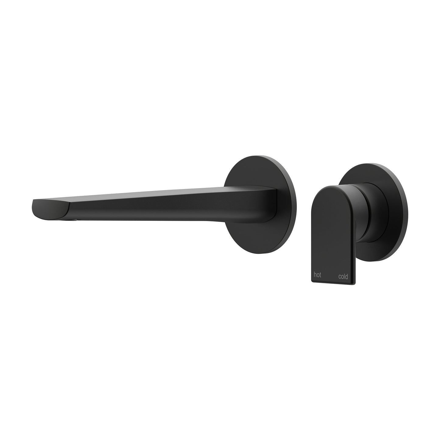Lekki Wall Basin/Bath Mixer Set 200 Spout Lead Free - Matte Black [Electroplated]