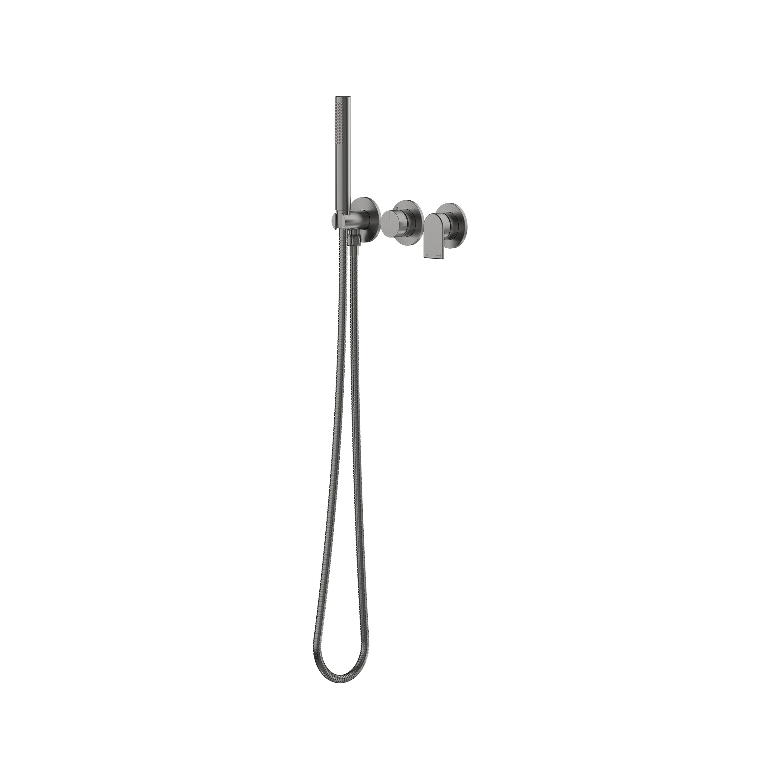 Lekki Wall Mixer with Diverter & Hand Shower Lead Free - Gun Metal [PVD]
