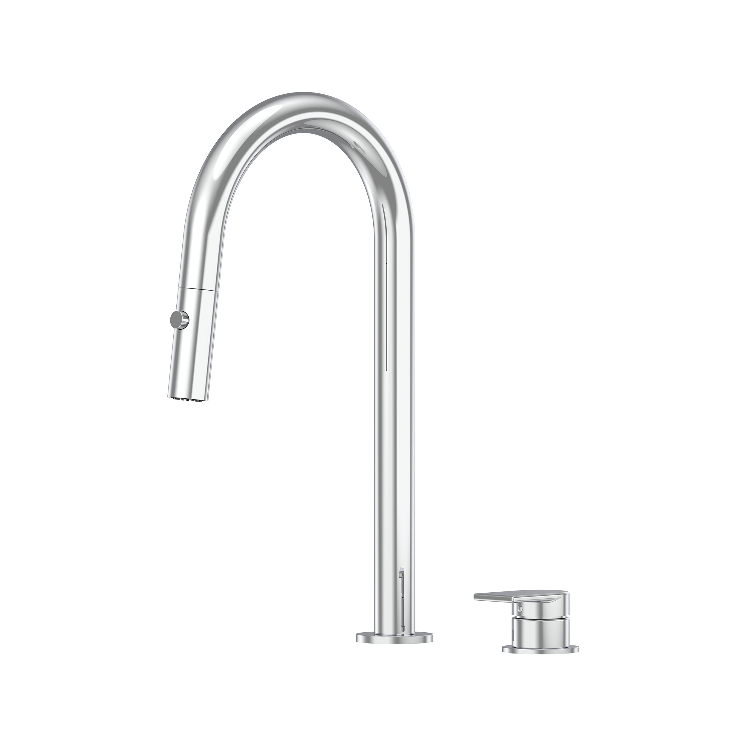 Lekki Hob Pull Out Spray Sink Mixer Set 200 Curved Spout Lead Free - Chrome