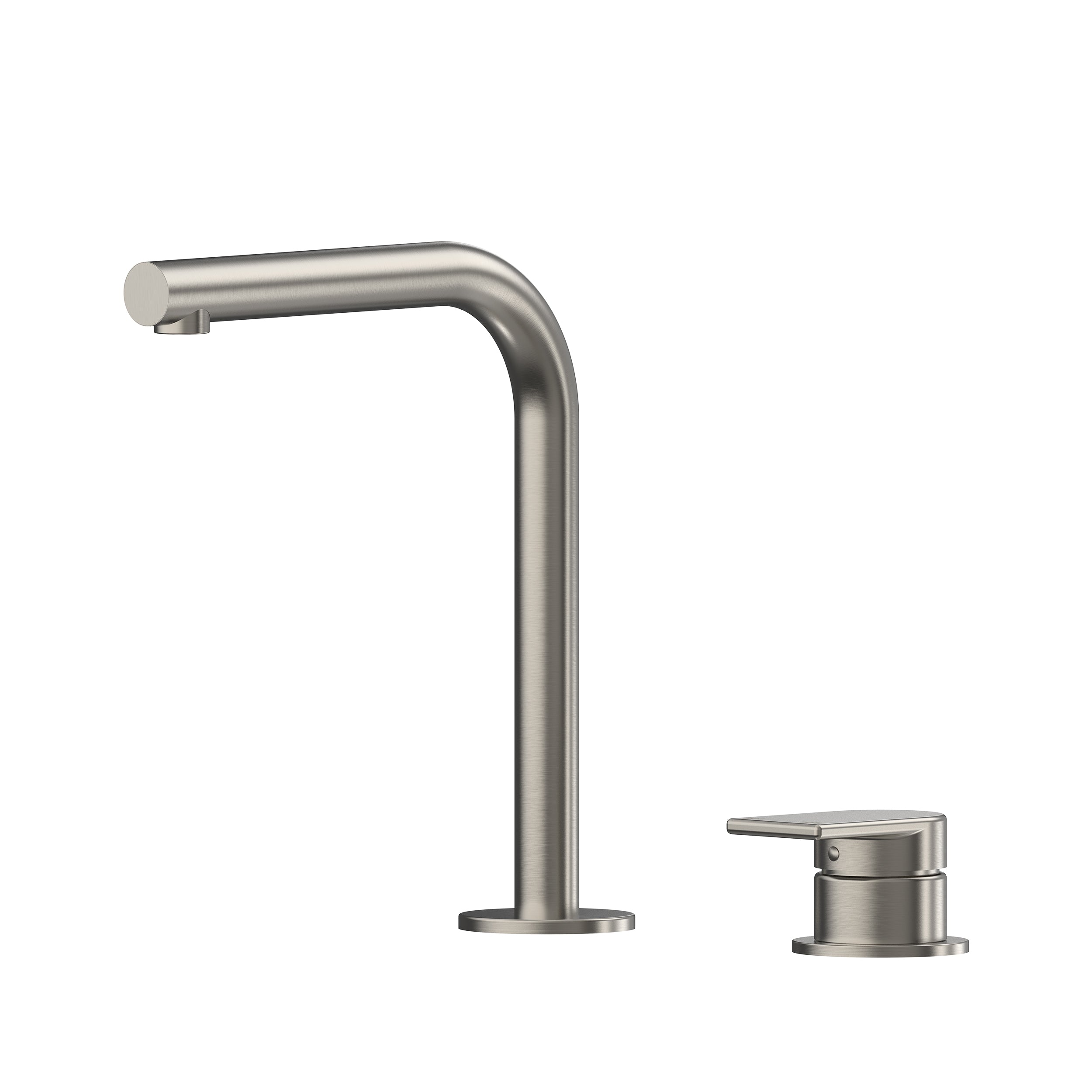 Lekki Hob Basin Mixer Set 175 Right Angle Spout Lead Free - Brushed Nickel [PVD]