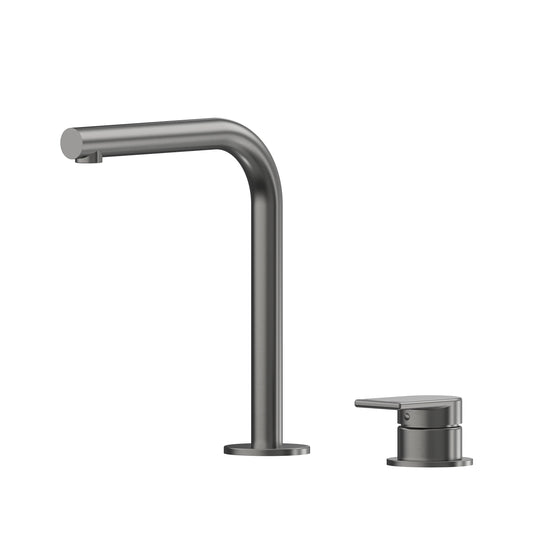 Lekki Hob Basin Mixer Set 175 Right Angle Spout Lead Free - Gun Metal [PVD]