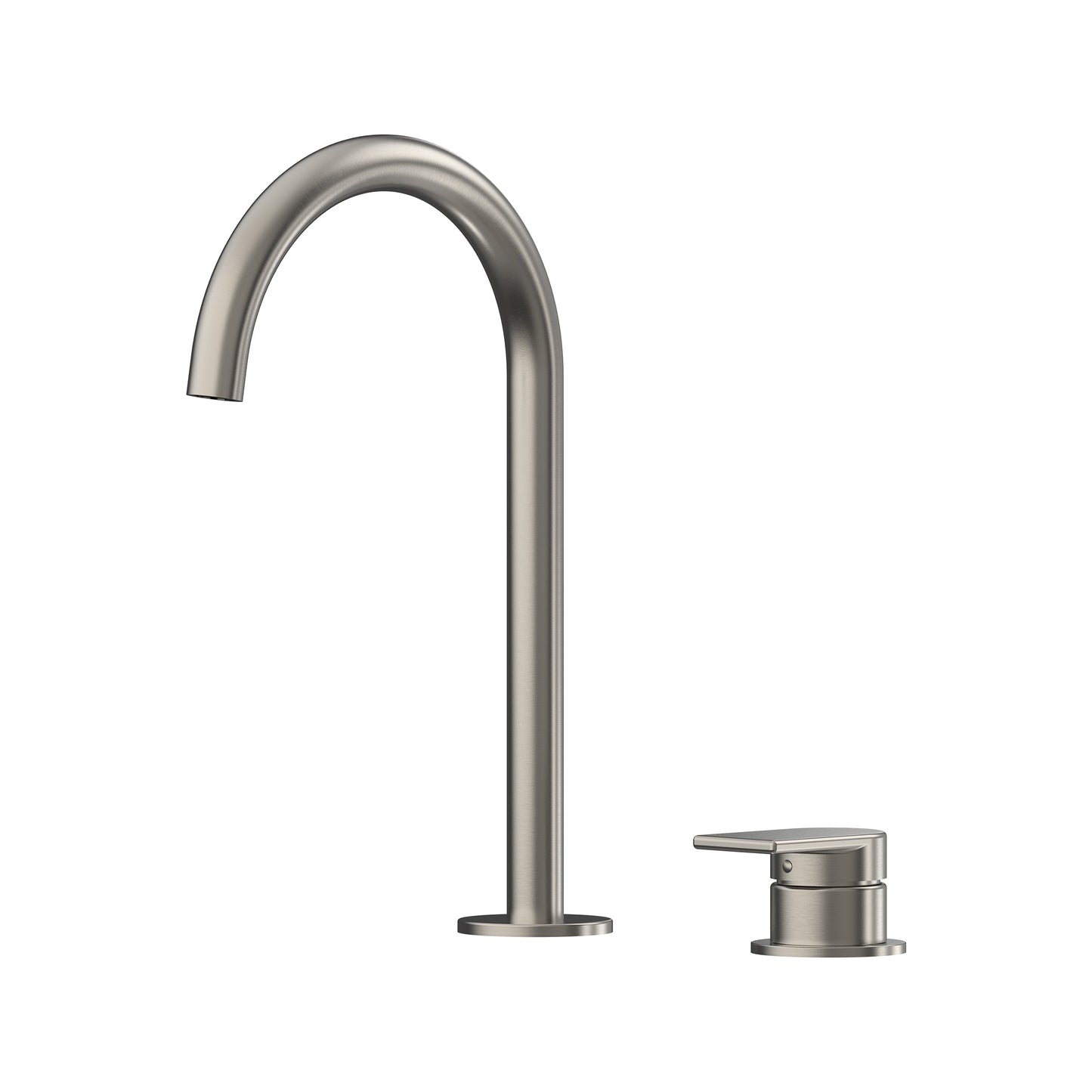 Lekki Hob Basin Mixer Set 175 Curved Spout Lead Free - Brushed Nickel [PVD]
