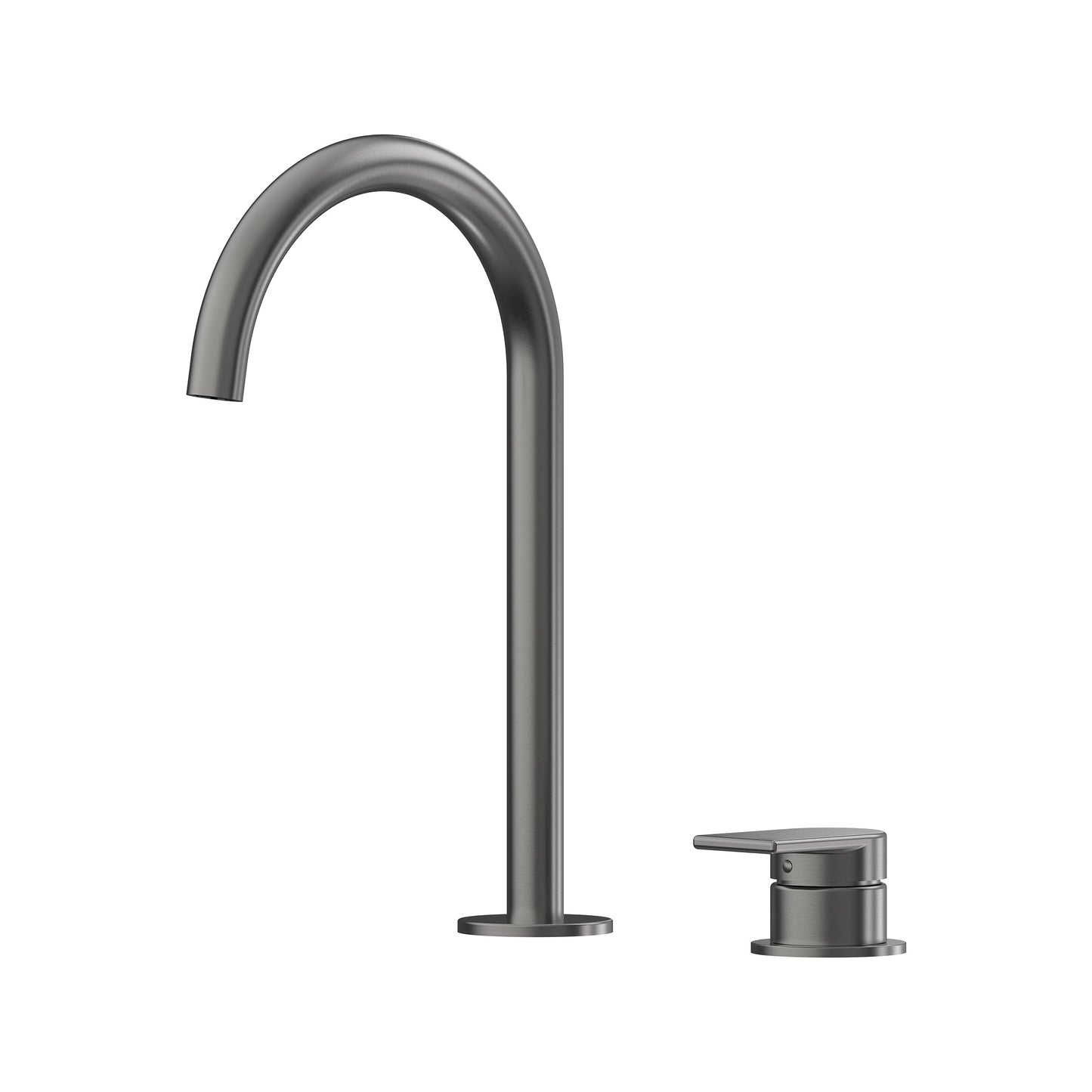 Lekki Hob Basin Mixer Set 175 Curved Spout Lead Free - Brushed Nickel [PVD]