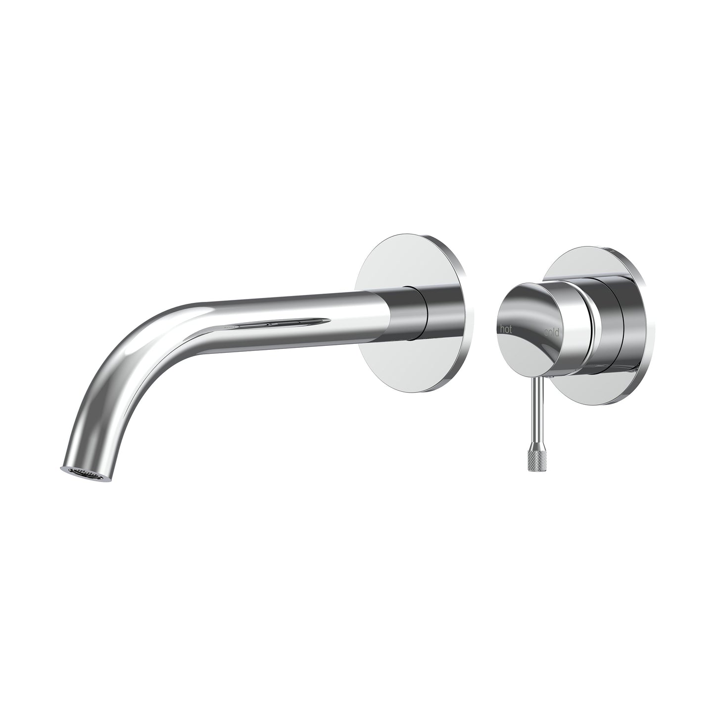 Leora Wall Basin/Bath Mixer Set 220 Curved Spout Lead Free - Chrome