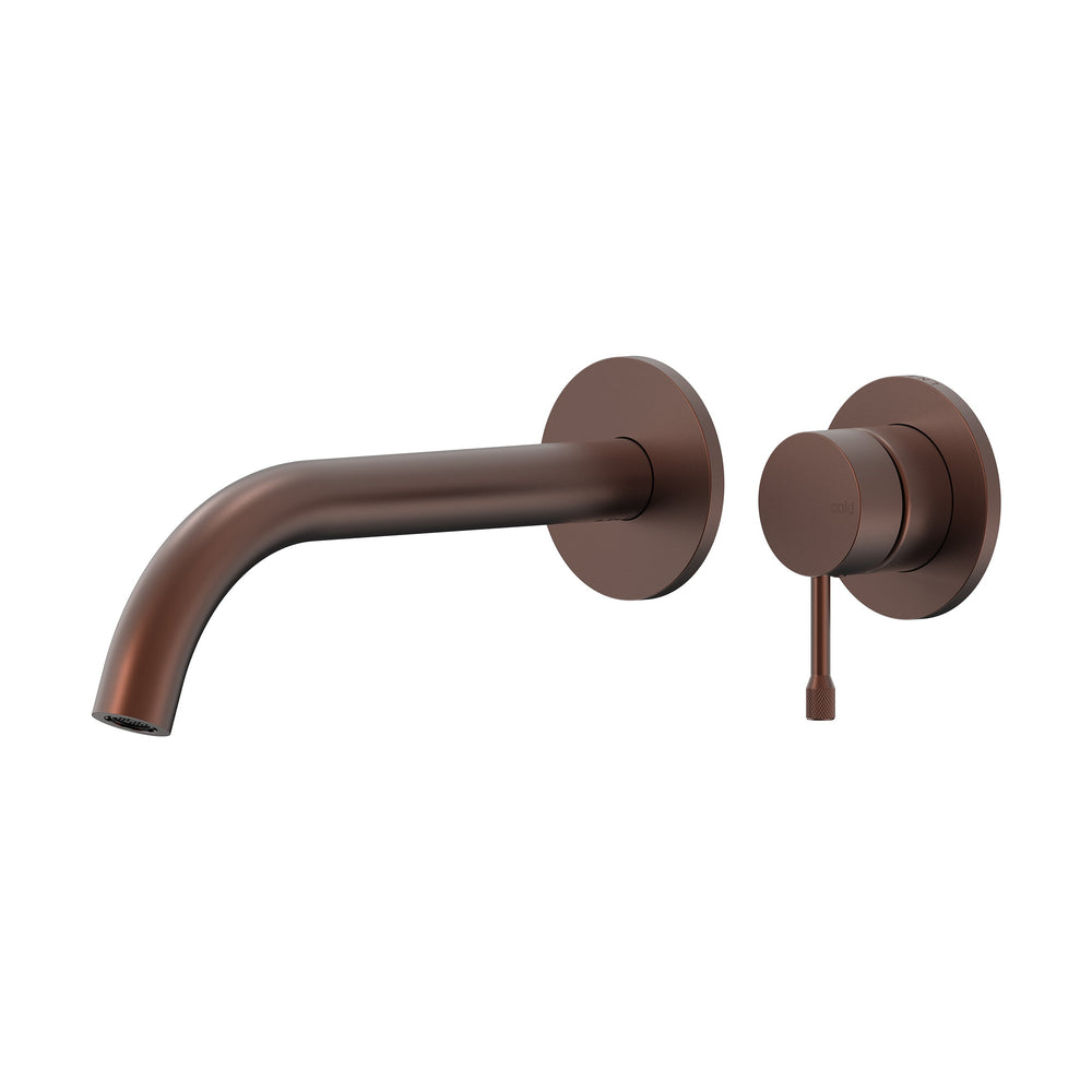 Leora Wall Basin/Bath Mixer Set 220 Curved Spout Lead Free - Chocolate Bronze