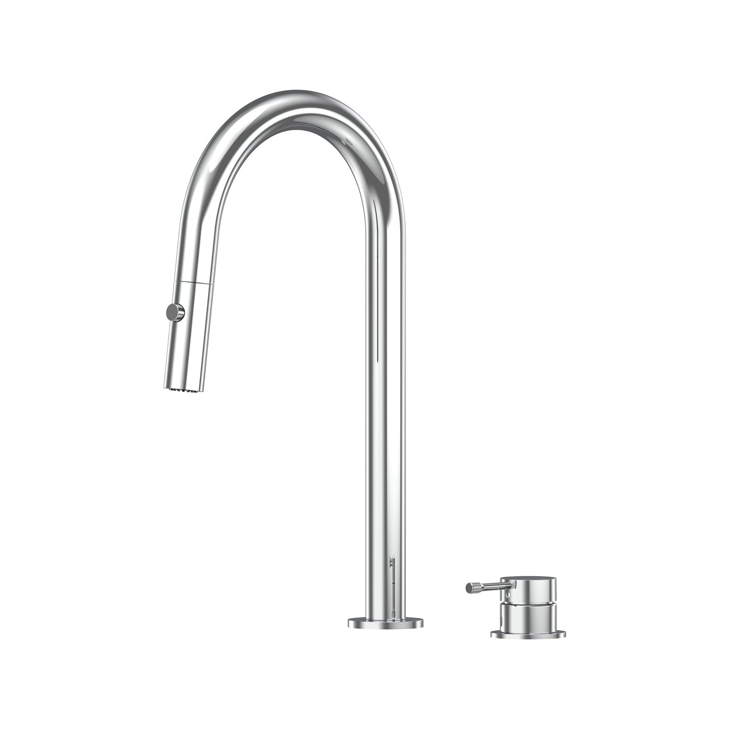 Leora Hob Pull Out Spray Sink Mixer Set 200 Curved Spout Lead Free - Chrome