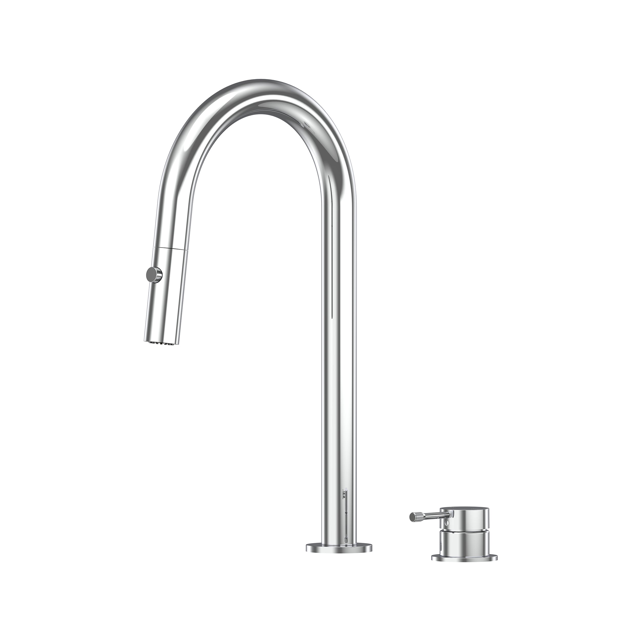 Leora Hob Pull Out Spray Sink Mixer Set 200 Curved Spout Lead Free - Chrome