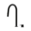 Leora Hob Pull Out Spray Sink Mixer Set 200 Curved Spout Lead Free - Matte Black [Electroplated]