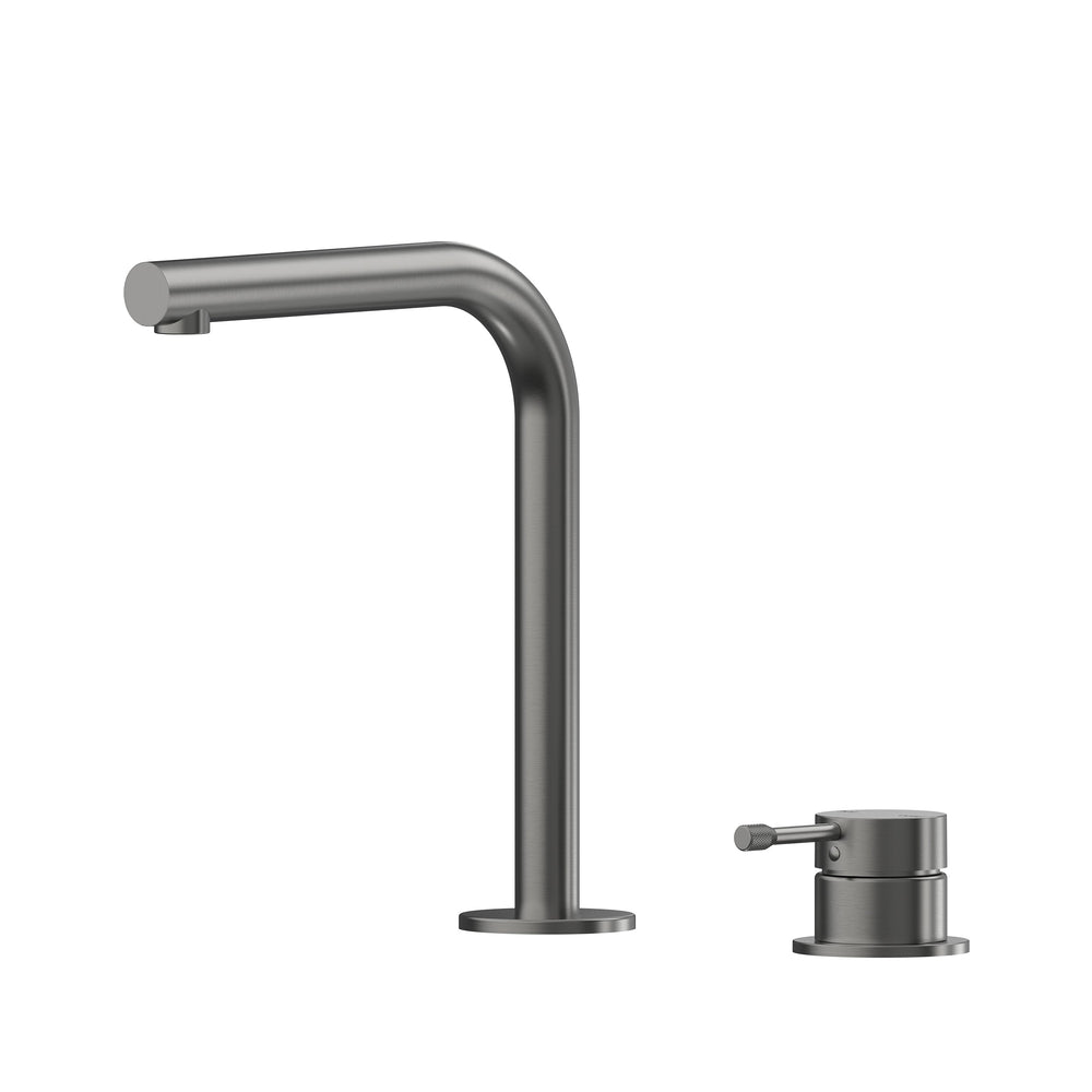 Leora Hob Basin Mixer Set 175 Right Angle Spout Lead Free - Gun Metal [PVD]