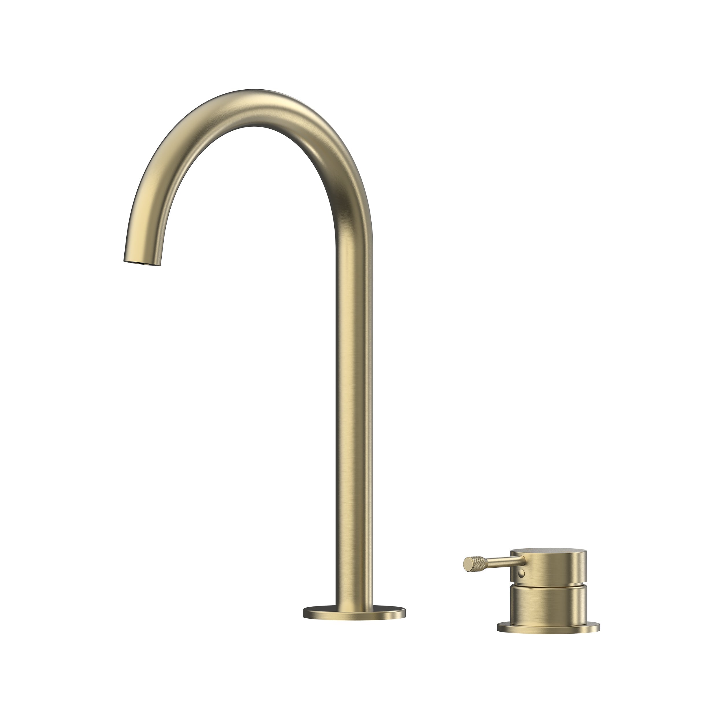Leora Hob Basin Mixer Set 175 Curved Spout Lead Free - Brushed Gold [PVD]
