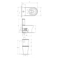 Cygnet Square Overheight Hygiene Rimless Close Coupled Back To Wall Back Inlet Toilet Suite
