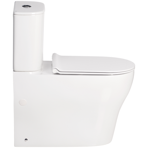 Cygnet Round Overheight Hygiene Rimless Close Coupled Back To Wall Bottom Inlet Toilet Suite
