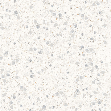 Viareggio White terrazzo close up showing soft grey fragments