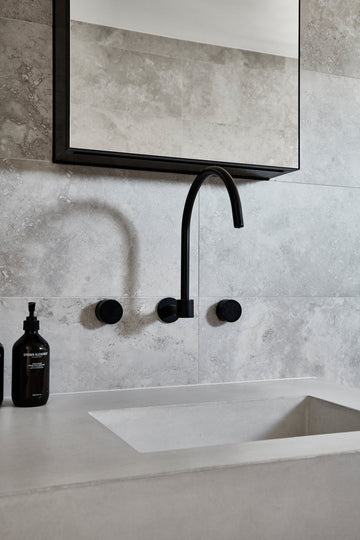 Meir Circular Wall Taps - Matte Black