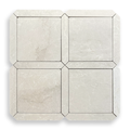 Grande Palazzo Botticino tumbled marble square and geometric mosaic tile