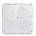 Grande Palazzo Carrara tumbled marble square and geometric mosaic tile