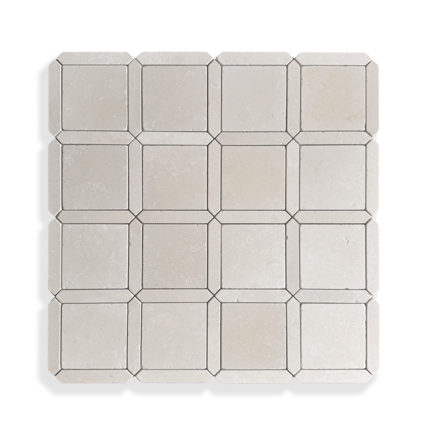Palazzo Crema Serena limestone mosaic full sheet layout