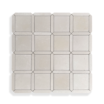 Palazzo Crema Serena limestone mosaic full sheet layout