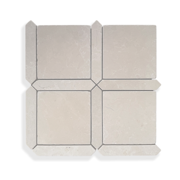 Palazzo Crema Serena limestone mosaic tumbled edge detail