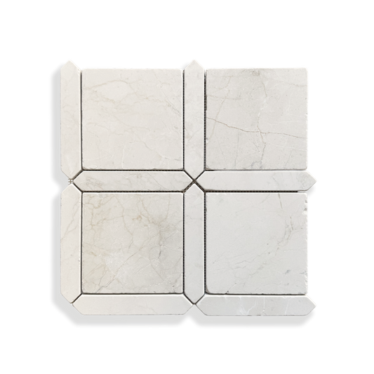 Palazzo Botticino marble mosaic tumbled edge detail