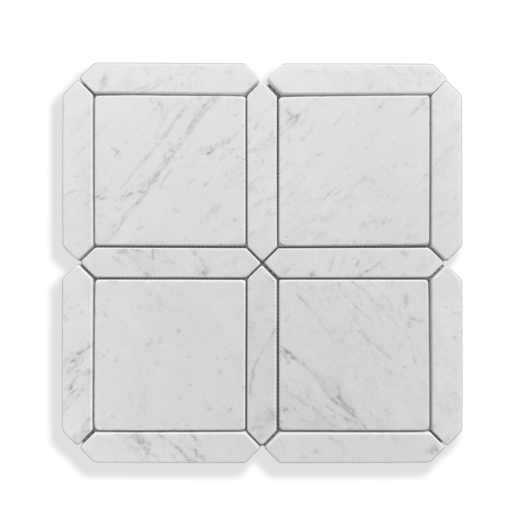 Palazzo Carrara tumbled marble square and geometric mosaic tile