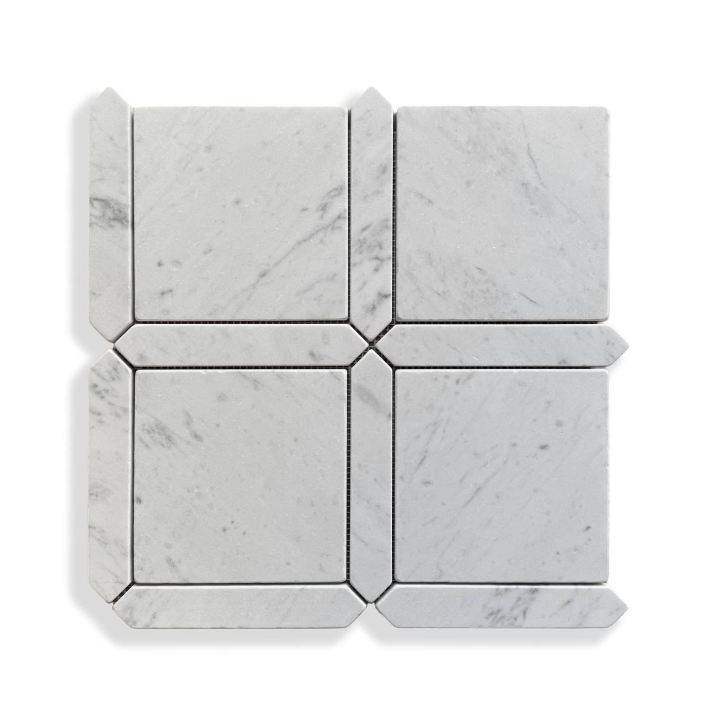 Palazzo Carrara marble mosaic tumbled edge detail