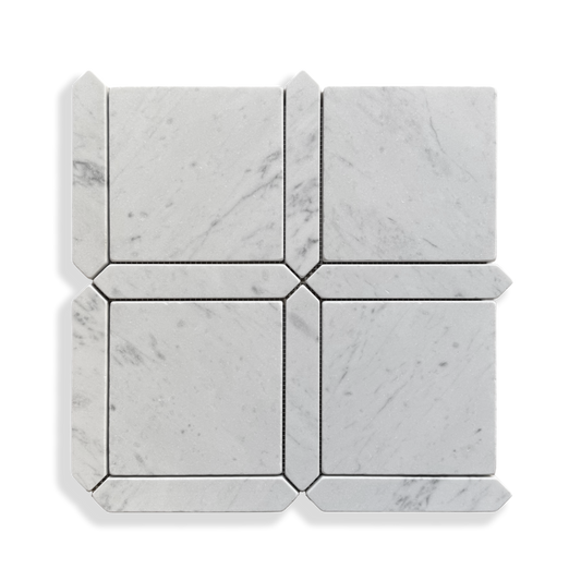 Palazzo Carrara marble mosaic tumbled edge detail