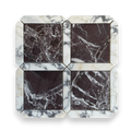 Palazzo Rosso Levanto and Calacatta Viola tumbled marble mosaic tile