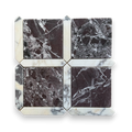 Palazzo Rosso Levanto and Calacatta Viola marble mosaic edge detail