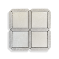 Palazzo Crema Serena and Calcare Naturale tumbled limestone mosaic tile