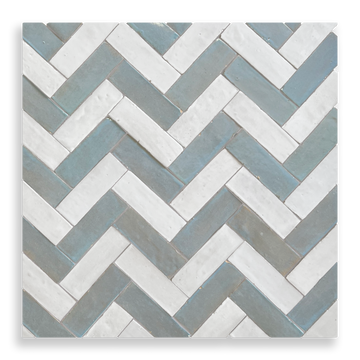 Medina Moroccan Bejmat Subway Tile in Blue Moon – tile and laying detail