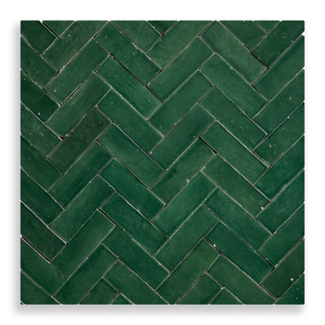Medina Moroccan Bejmat Subway Tile in Emerald Green – tile and laying detail