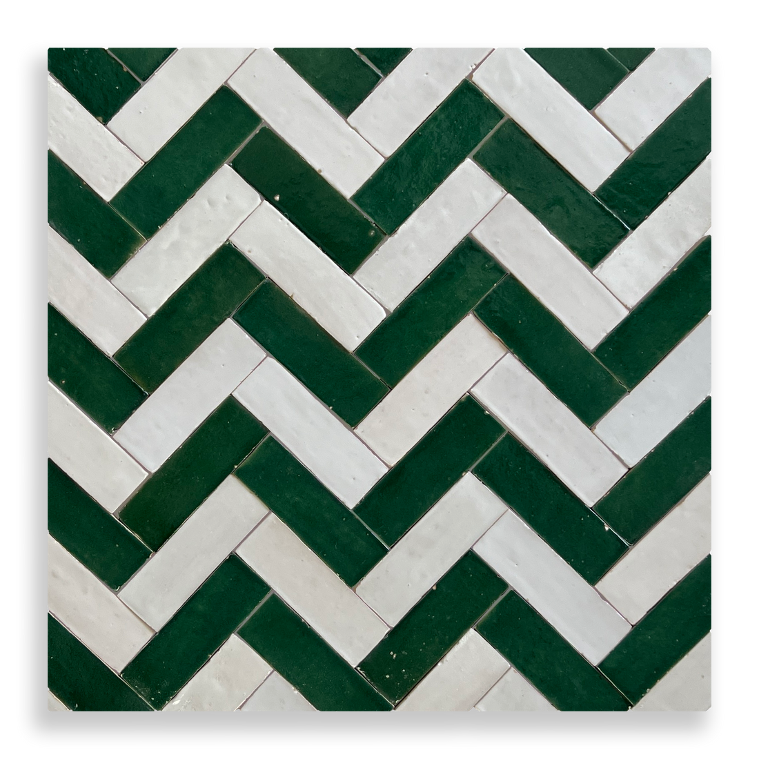 Medina Moroccan Bejmat Subway Tile in Emerald Green – tile and laying detail