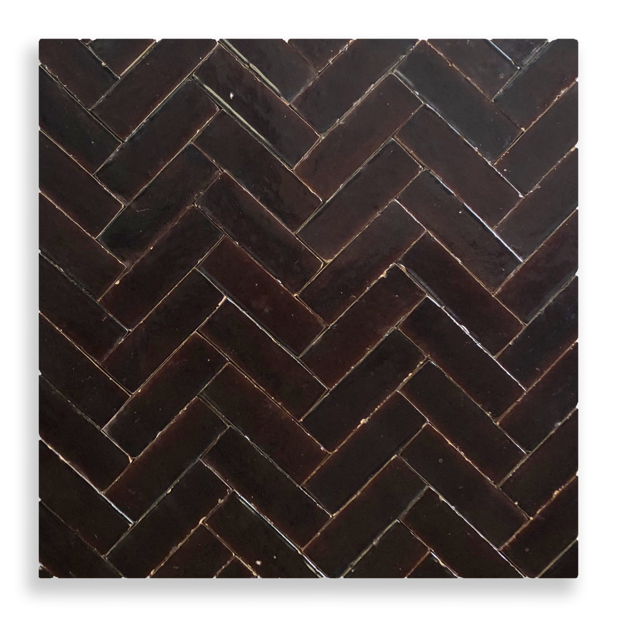 Medina Moroccan Bejmat Subway Tile in Chocolate Brown – tile and laying detail