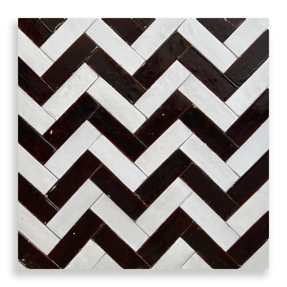 Medina Moroccan Bejmat Subway Tile in Chocolate Brown – tile and laying detail