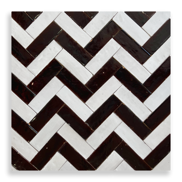 Medina Moroccan Bejmat Subway Tile in Chocolate Brown – tile and laying detail