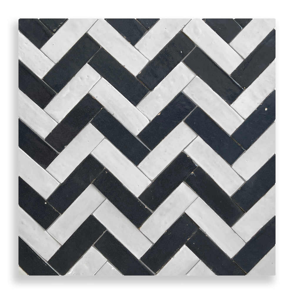 Medina Moroccan Bejmat Subway Tile in Charcoal Grey – tile and laying detail