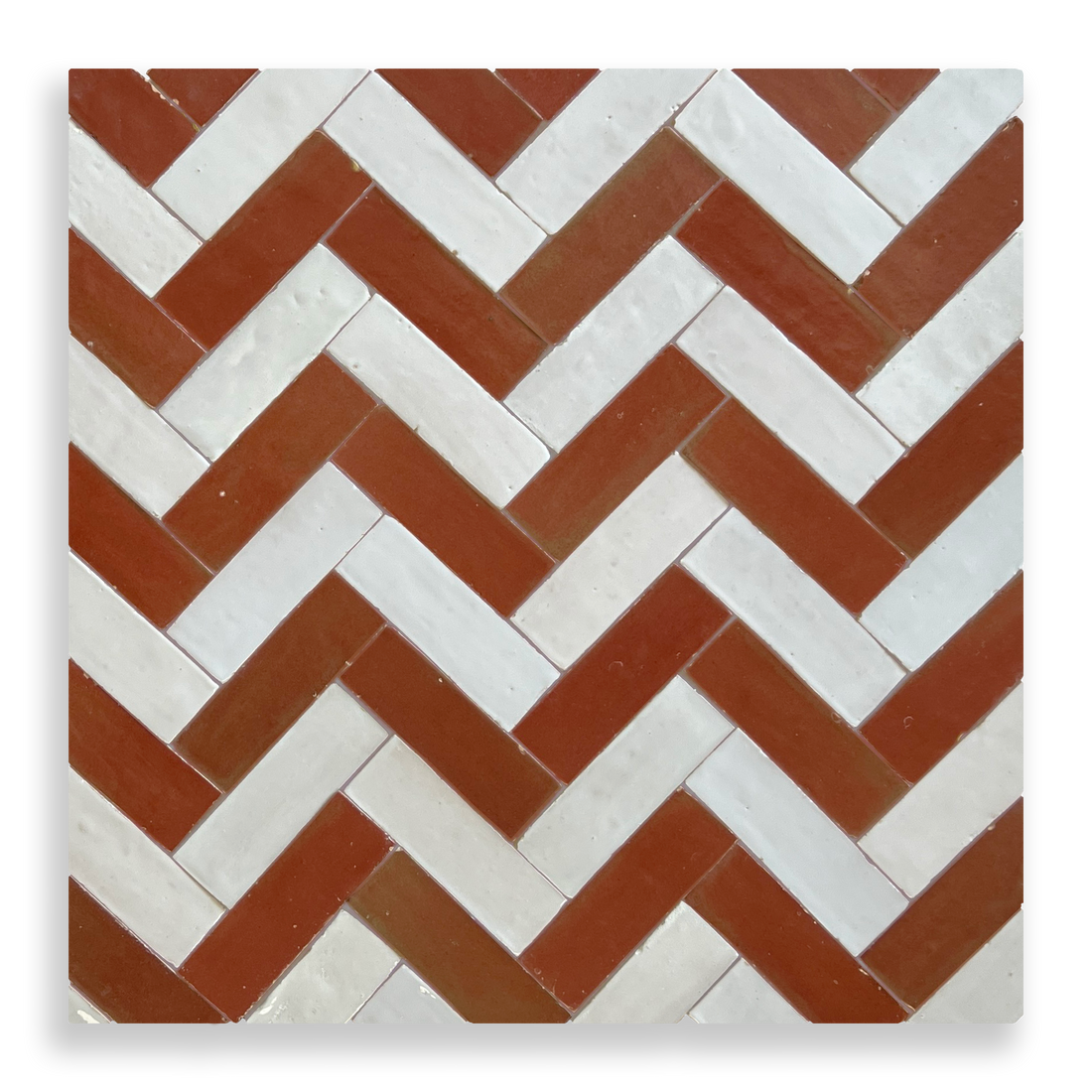 Medina Moroccan Bejmat Subway Tile in Rust – tile and laying detail