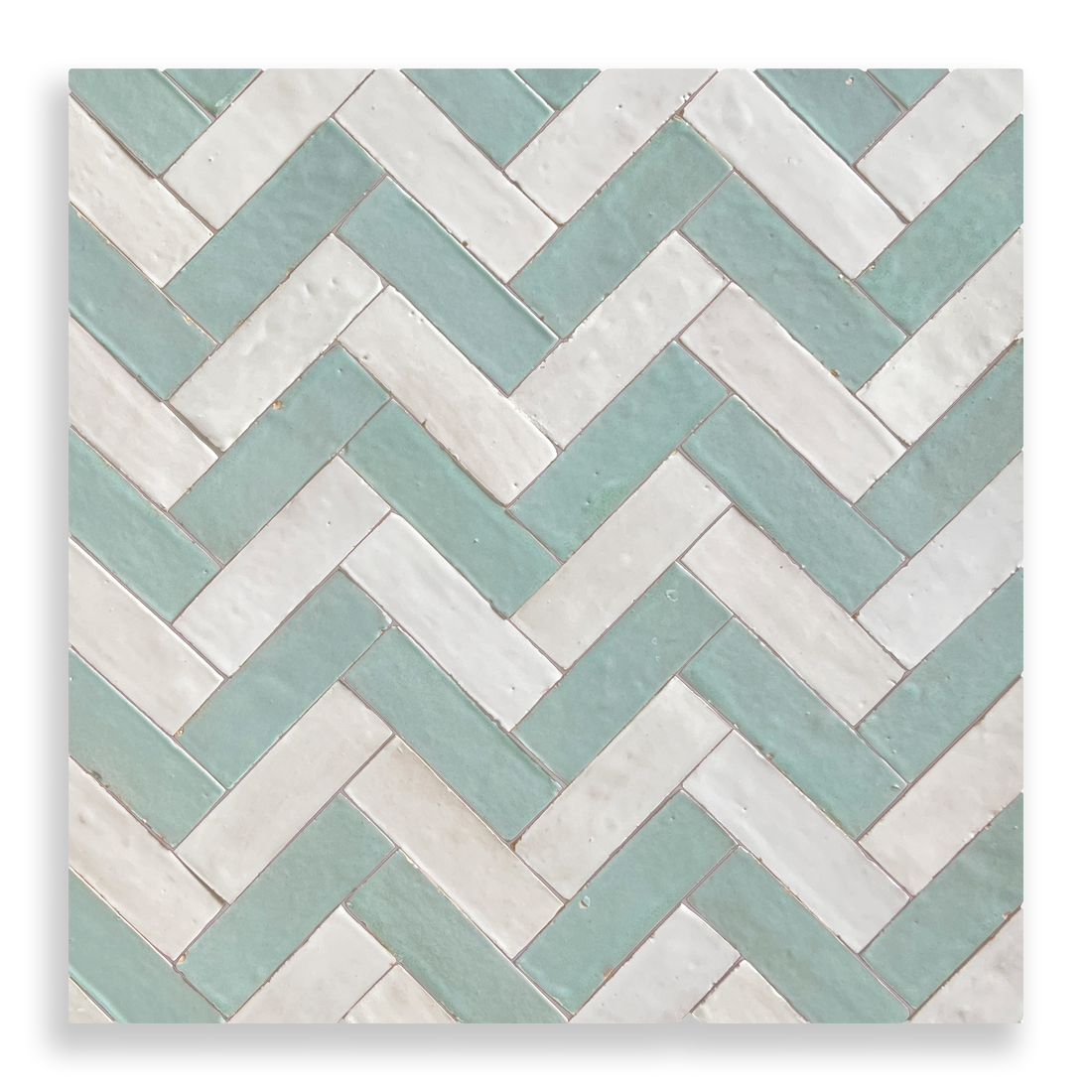 Medina Moroccan Bejmat Subway Tile in Aquamarine Green – tile and laying detail