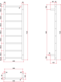 SR17M Straight Round Polished Stainless Ladder Heated Towel Rail