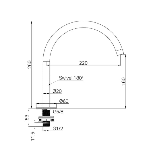 Serenity Bath/Kitchen Arc Spout