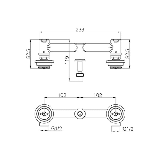 SERENITY WALL BASIN SET BODY ONLY (24C020)