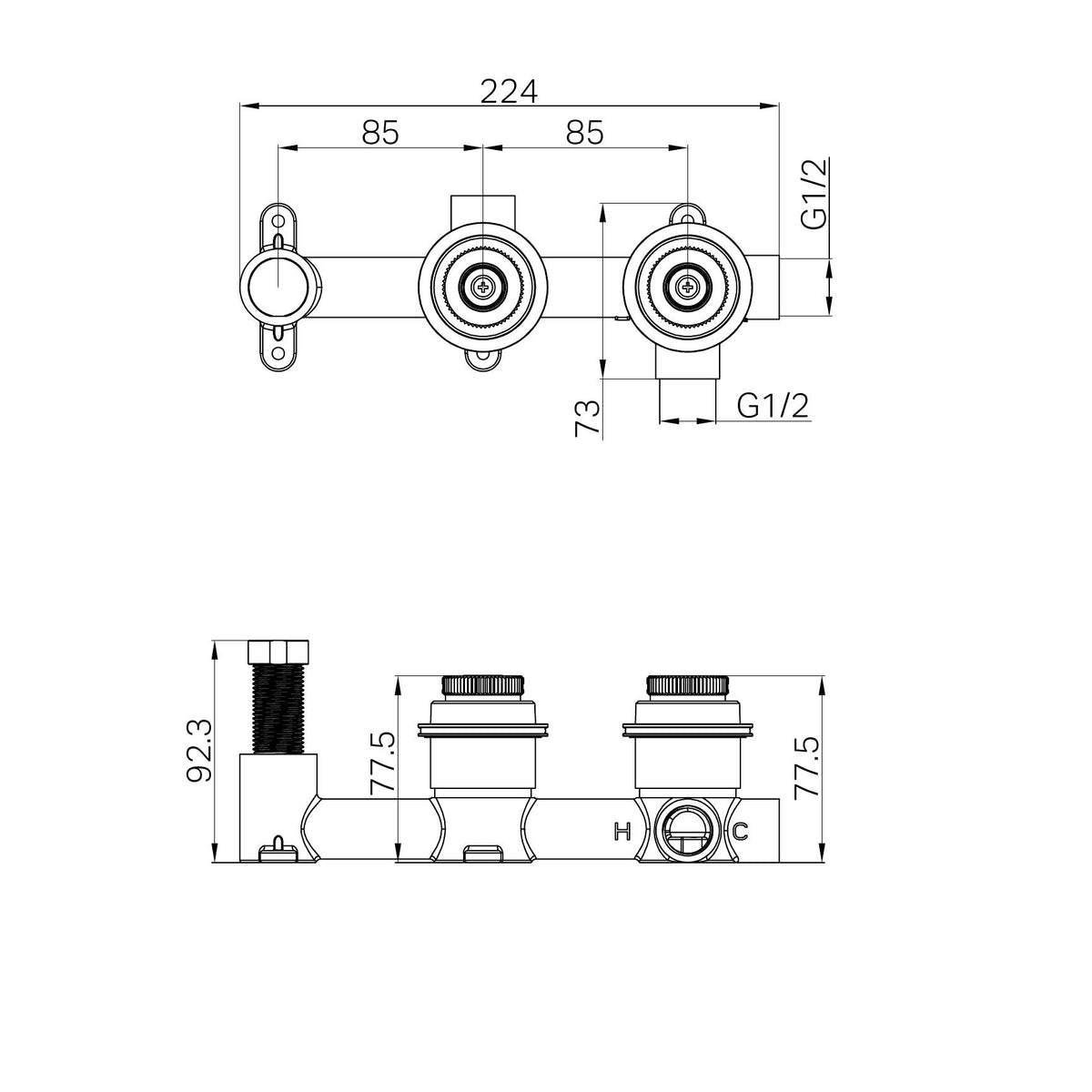 Serenity Shower System Body Only (24C024)