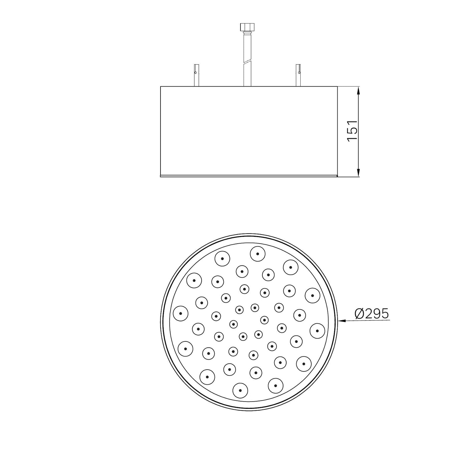 SERENITY CEILING SHOWER HEAD MATTE BLACK